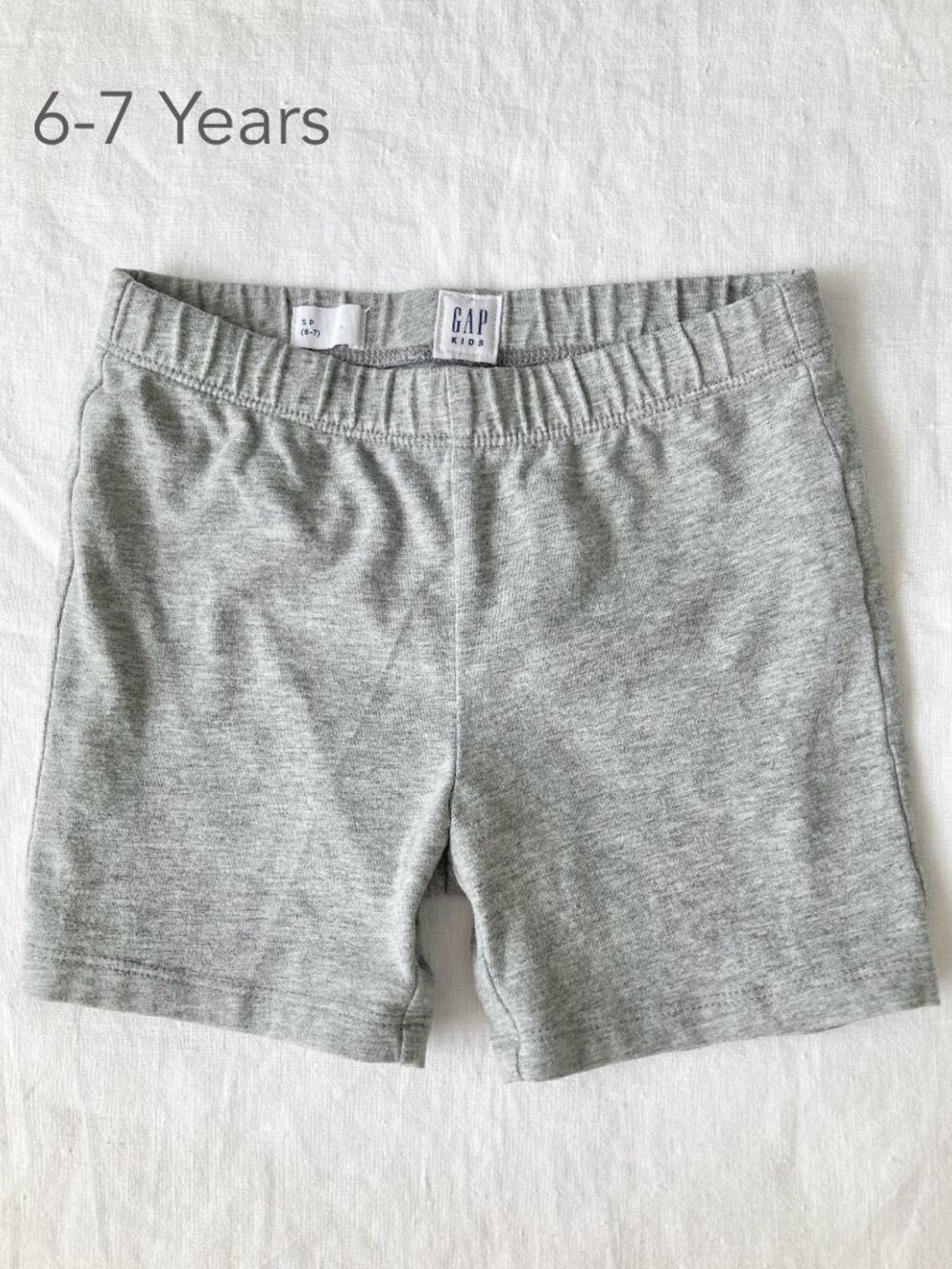 🪴5/$30 GAP 6-7 Years Small Girl Grey Biker Shorts Summer Beach Neutral